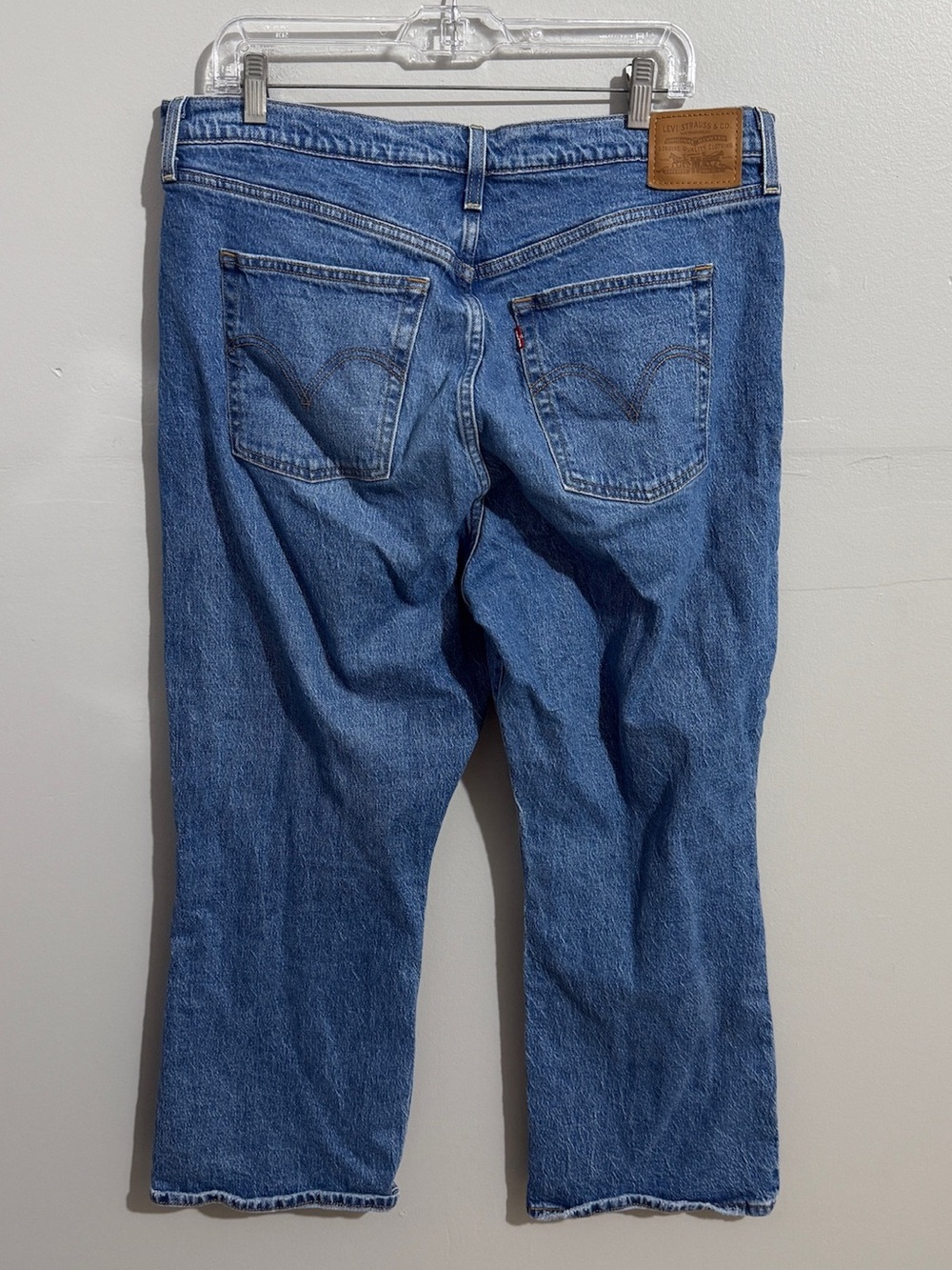 Levis Ribcage Cropped Boot Jeans Womens 34 High Rise Bootcut Denim Medium Wash - Picture 3 of 14